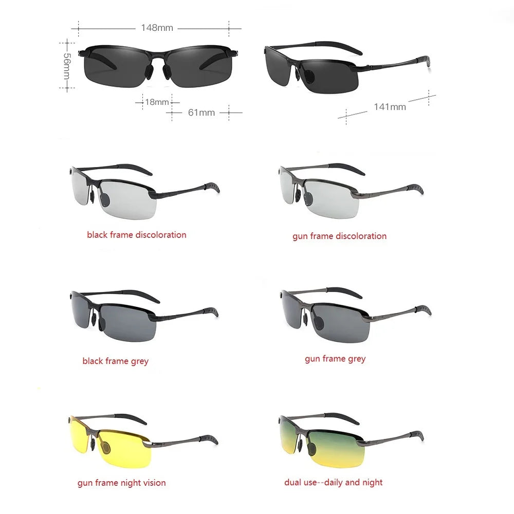 Men Women Photochromic Sunglasses Polarized Driving Chameleon Glasses Color Change Sun Glasses Day Night Vision Driver Eyewear