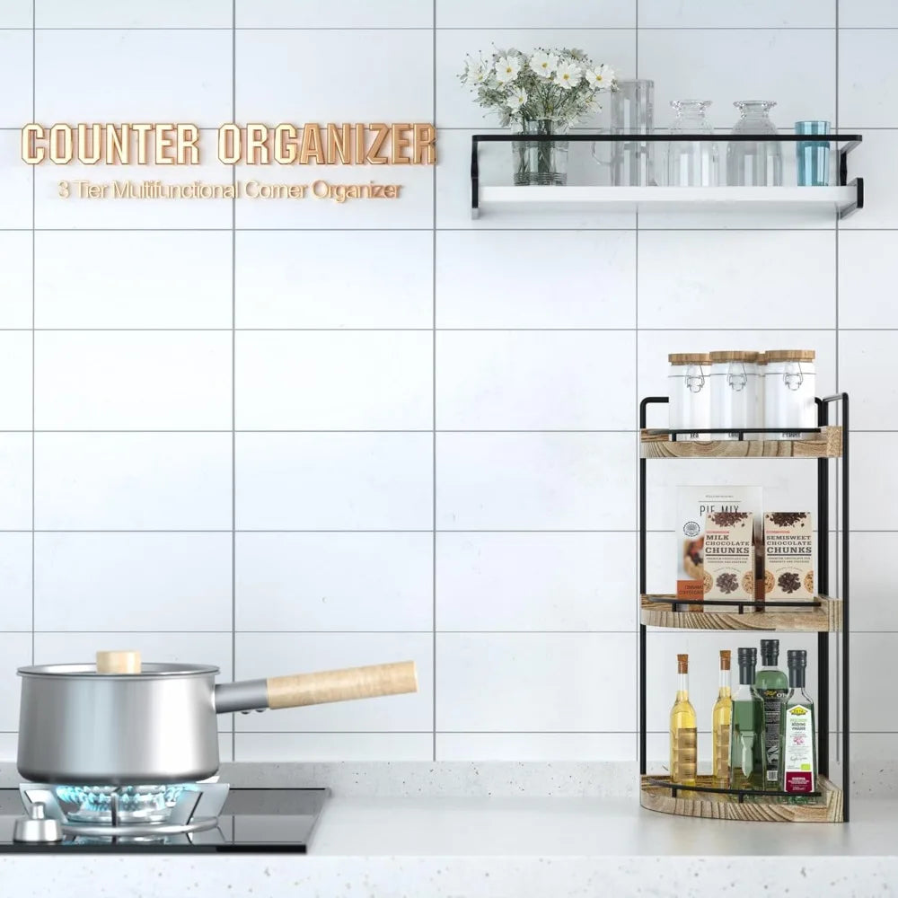 corner bathroom counter organizer, 3 tier bathroom storage countertop for skincare, sink shelf for kitchen decor, vanity, dresse