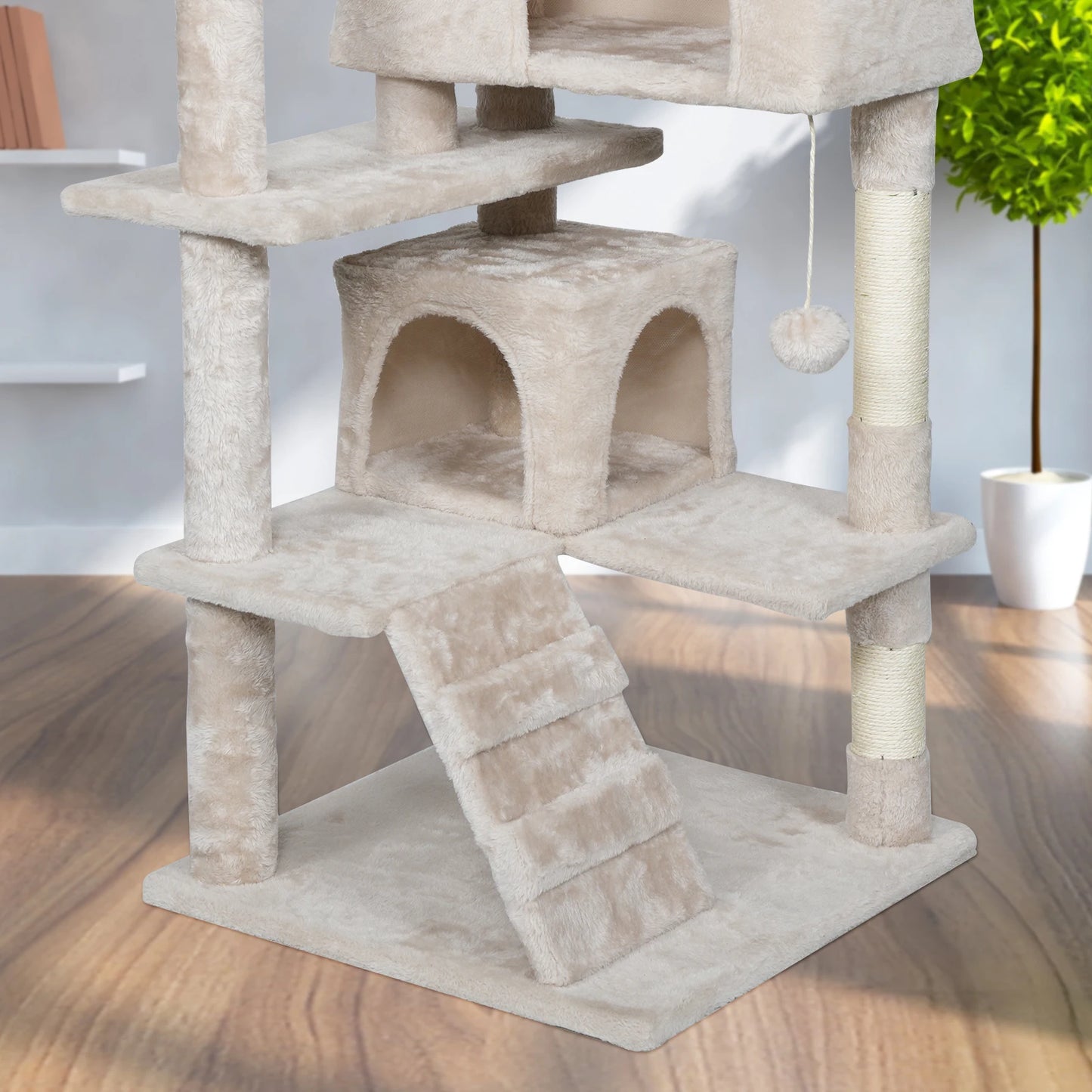 Passerscat Cat Tree House Cat Tower For Indoor Multi-Level Cats Condos With Scratching Posts Padded Top Perches Cat Pet Products