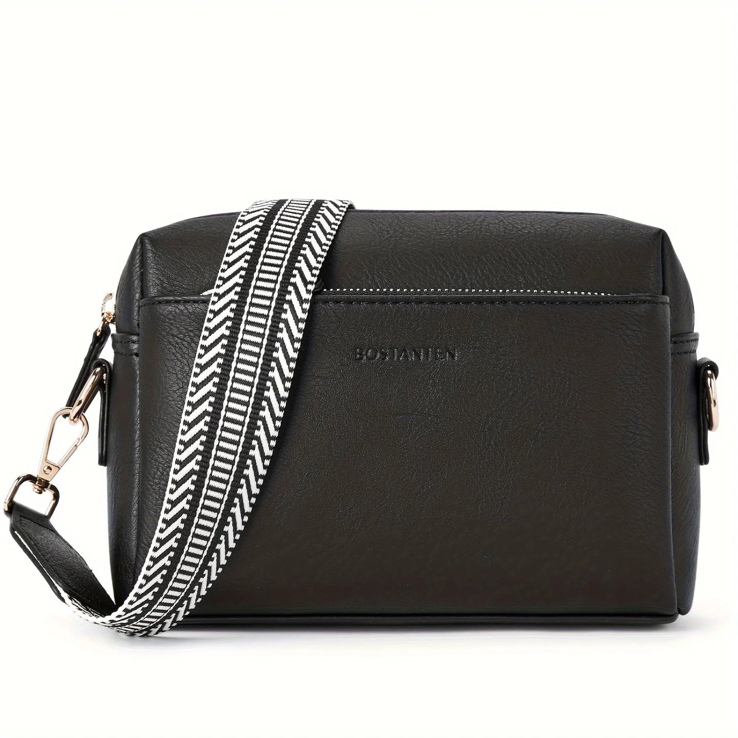 Stylish Crossbody Purse For Women - Retro Shoulder Bag With Wide Shoulder Strap and Triple Zip Cell Phone Handbag for Everyday U