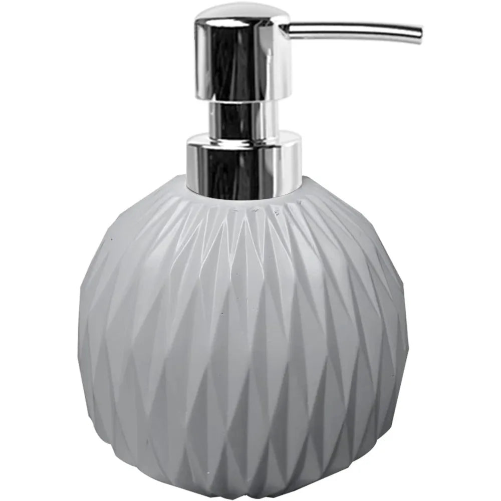 Luxury 8-Piece Grey Resin Bath Accessory Set for Vanity Countertops: Cotton Swab, Dish, Toothbrush Holder, Tumbler, Soap Pump