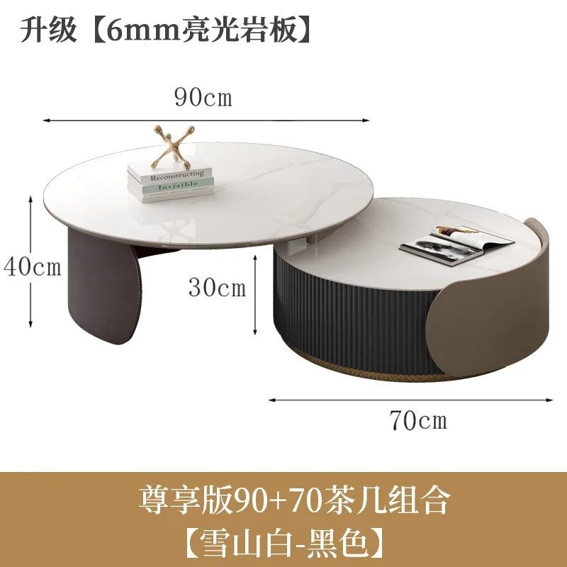 Unique Aesthetic Coffee Tables Marble European Glam Nordic Luxury Trendy Coffee Tables Round Modern Mesas Living Room Furniture
