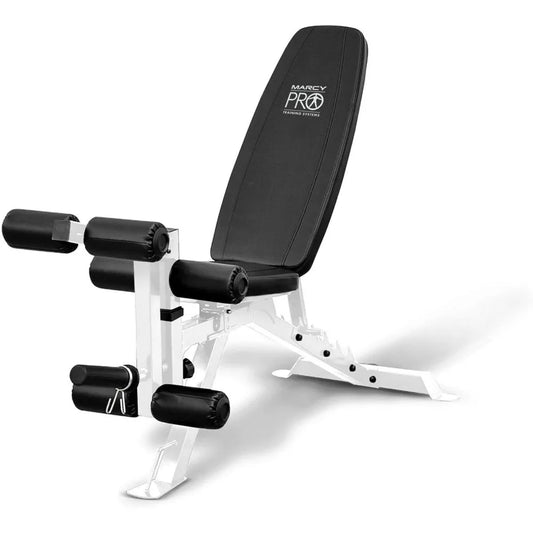 Adjustable weight bench with leg developer, supine board suitable for home gym workouts