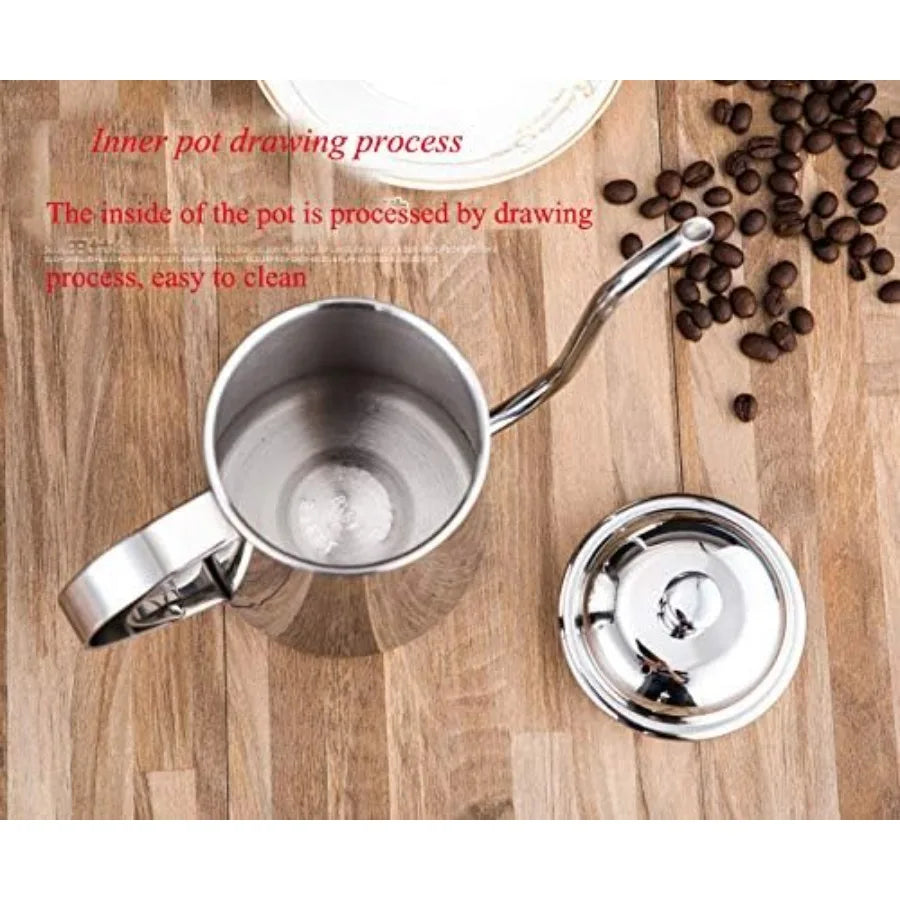 650ML Stainless Steel Kettle Pour Over Coffee Maker and Tea Maker with Drip Pot and Dripper Premium Kitchen Tools for Home Brew