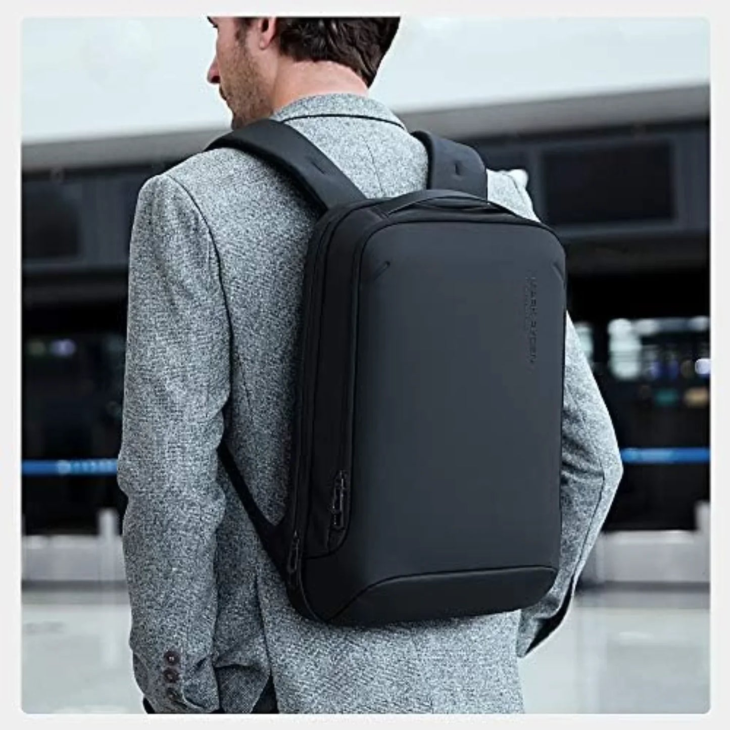 Muzee Slim Laptop Backpack for Men - Business Backpack - 15.6 inch PC - Water Repellent - Lightweight - Professional Design