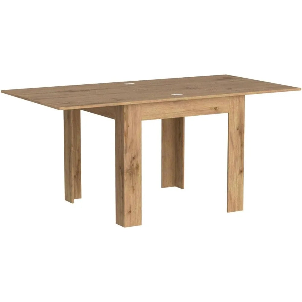 , Square extendable Dining Table, Eldorado, 35.4(70.9) x35.4 in, Rustic Oak, for 4-8 People, Expandable Dining Table for Kitchen