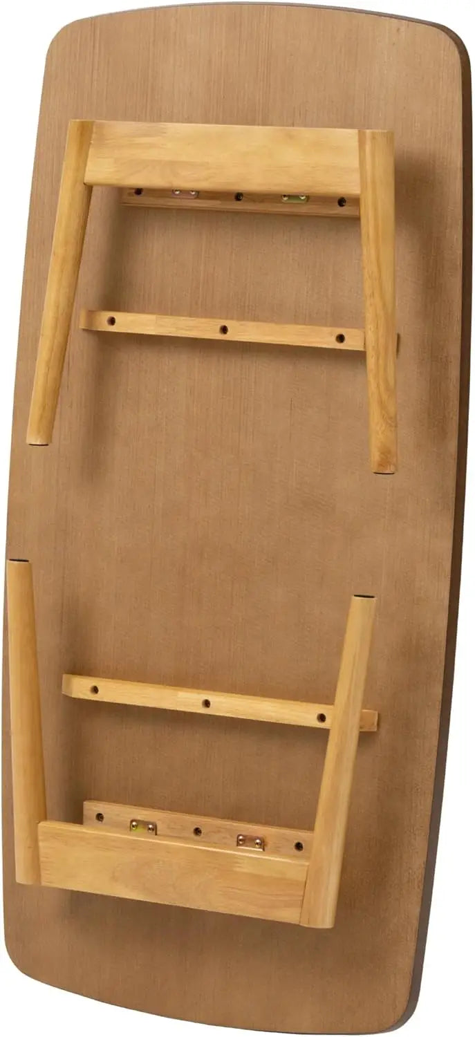 Folding Legs Table W41.3 x D20.5 x H14.0 Inches Natural Oak and Rubber Wood Material Home and Living Coffee Table Natural
