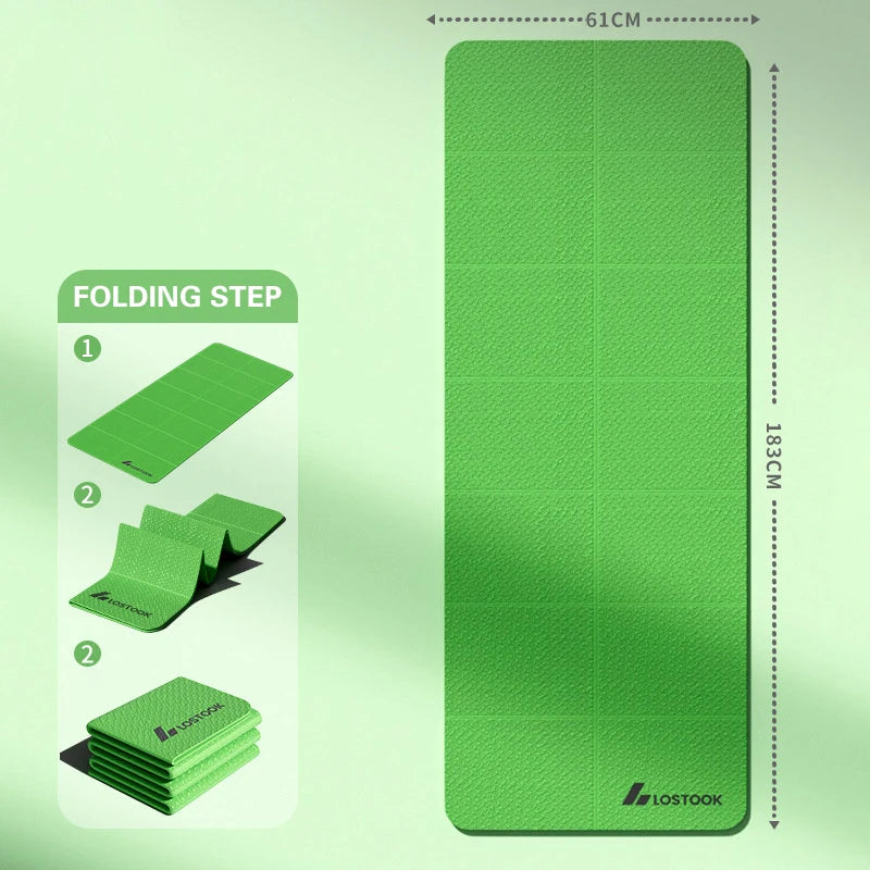 【ODA7】1PC Foldable Yoga Mat Eco Friendly Tpe Folding Travel Fitness Exercise Double Sided Non-Slip For Pilates & Floor Workouts