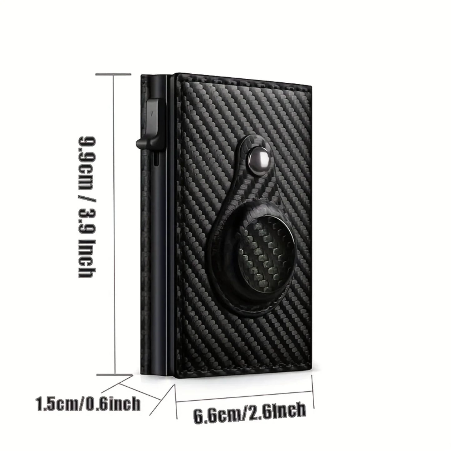 Elegant Plaid-Padded Classic Black Slim Wallet with Auto-Side Push Card Holder and RFID Block - Sleek PU Leather Money Clip Incl