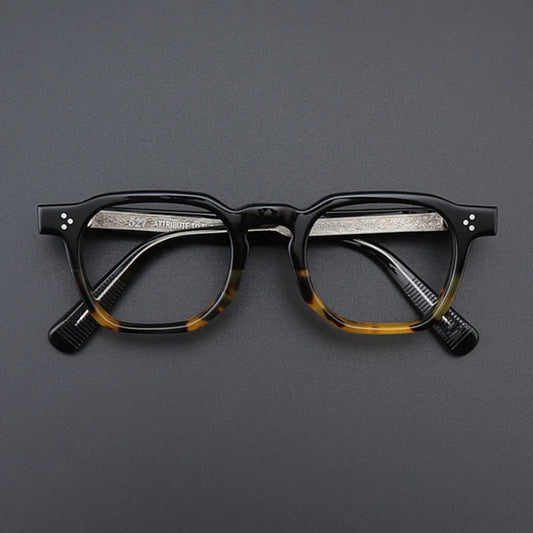 Japanese Handmade Men's Transparent Large Frames Luxury Designer Vintage Glasses Square Acetate Myopia Reading Eyeglasses