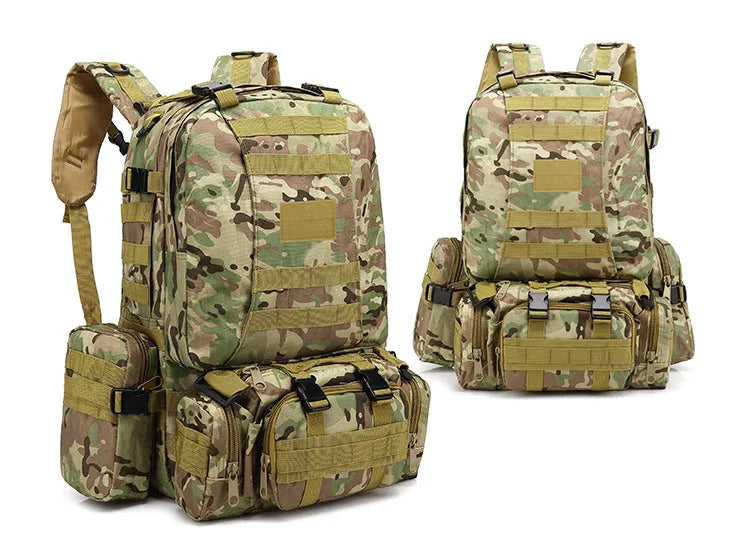 Men's Large Capacity 55L Backpack Tactical Backpack Outdoor Hiking Climbing Army Rucksacks Waterproof Camping Bags