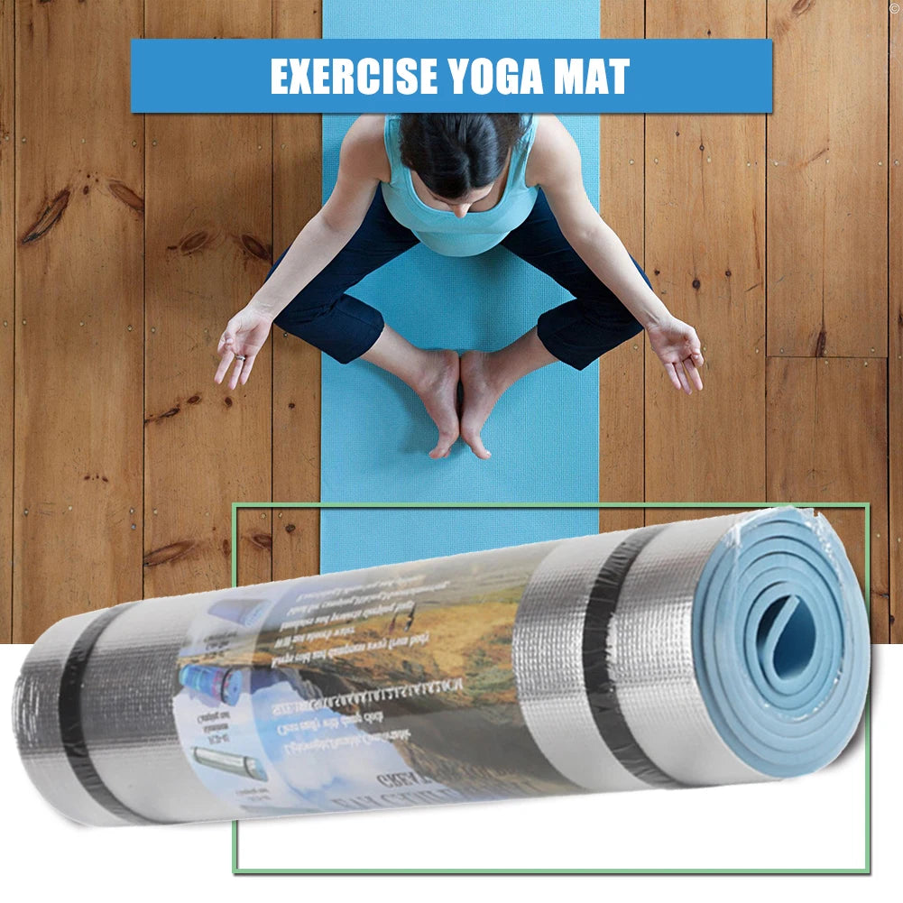 EVA Single Yoga Mat 180x50x0.6cm Aluminum Film Moisture Moisture-proof Pilates Fitness Mat Non Slip Yoga Cushion Exercise Pad