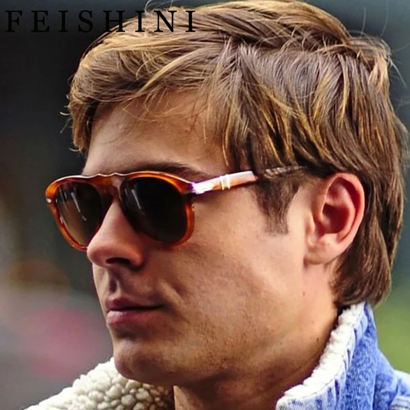 Feishini TR90 Frames Trend Retro Sunglasses Men Polarized Brand Designer Driver Safety Outdoor Eyewear Man Shades UV Protection