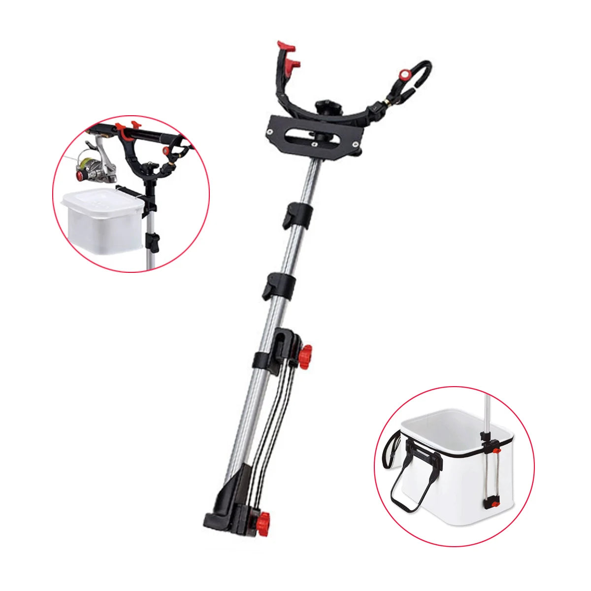 Aluminum alloy Thickened Telescopic Fishing Rod Bracket Fishing Rod Fishing Support Rod Bracket Fishing Rod Holder Fishing Tool