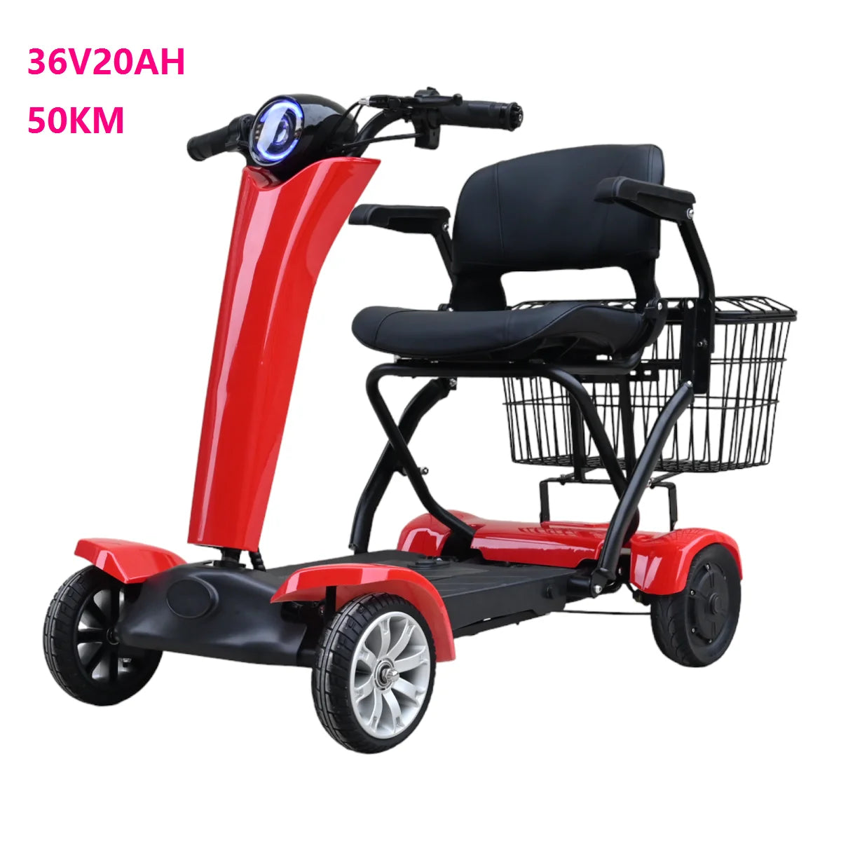 2025 max load 120kg fordable dual motor 4 wheel  portable automatic folding electric mobility scooter seniors