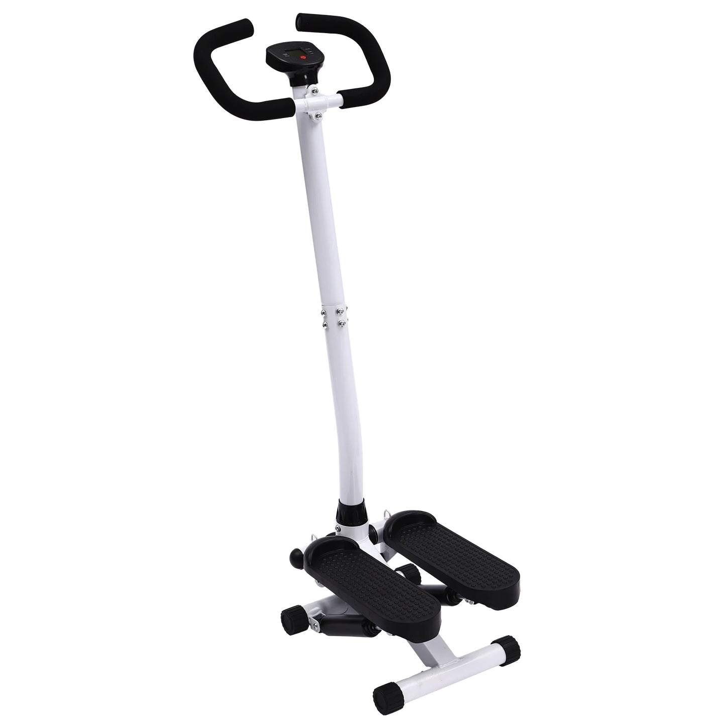 Fitness Stepper With Handlebars, Adjustable Height Hydraulic Stair Steppers with Resistance Band, Loading 150kg/330lbs
