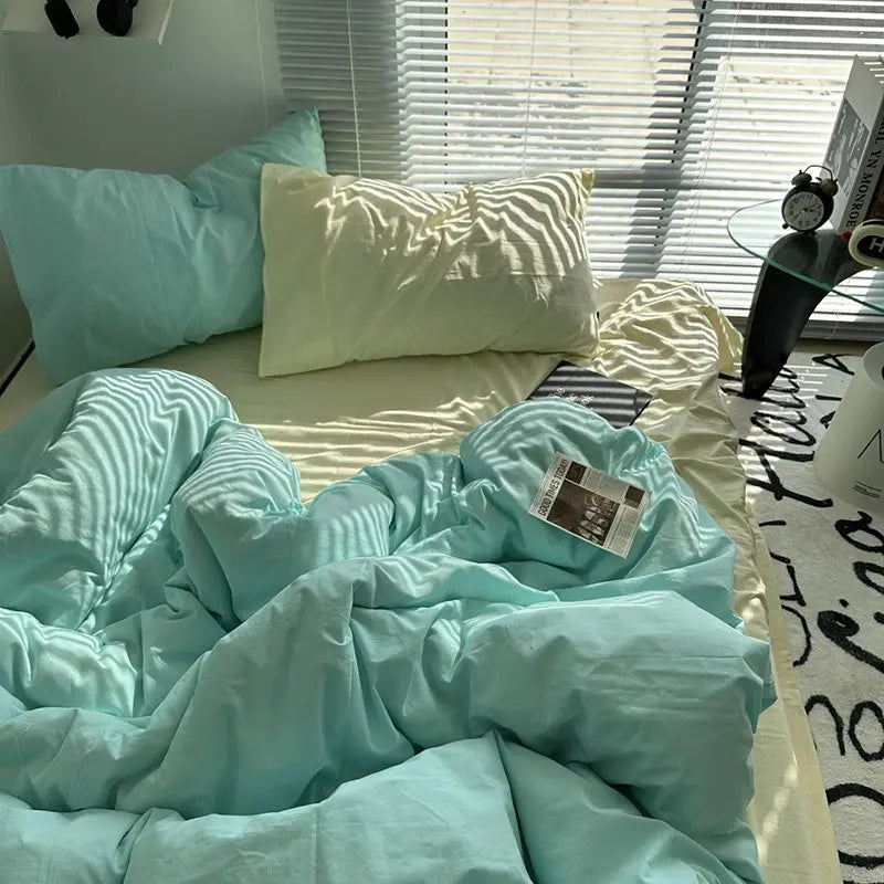 Ins Bedding Simple Four Piece Set Bed Sheets Are Skin Friendly and Comfortable, Suitable for Home Use