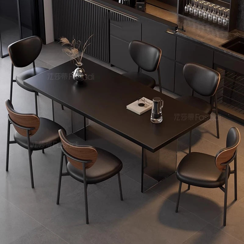 Modern Simple Dining Tables Vintage Luxury Camping Living Dining Tables Nordic Black Conjuntos De Sala De Jantar Furniture