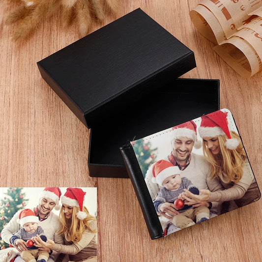 Custom New Man Wallet Custom Short Single-sided Printing Multiple Card Wallet Personalized Color Photos Wallet Christmas Gift