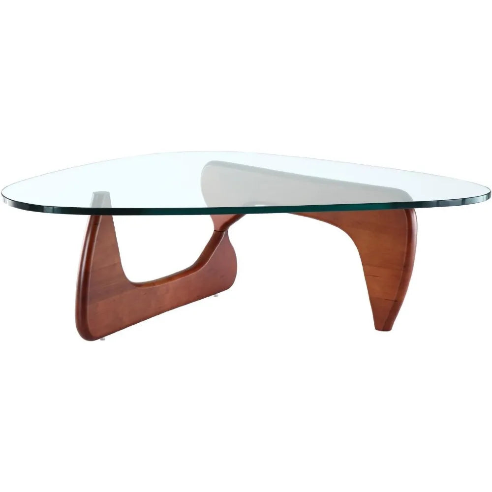 eMod - Noguchi Triangle Coffee Table Glass Top (Walnut)