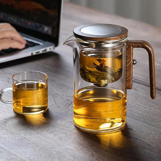 Heat Resistant Glass Teapot One-click filtering Tea Pot Tea Water Separation Filter Tea Maker Coffee Pot Home Teaware