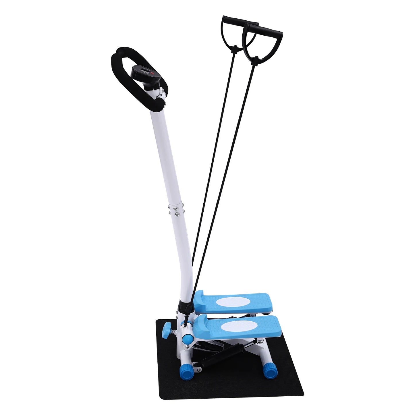 Fitness Stepper With Handlebars, Adjustable Height Hydraulic Stair Steppers with Resistance Band, Loading 150kg/330lbs