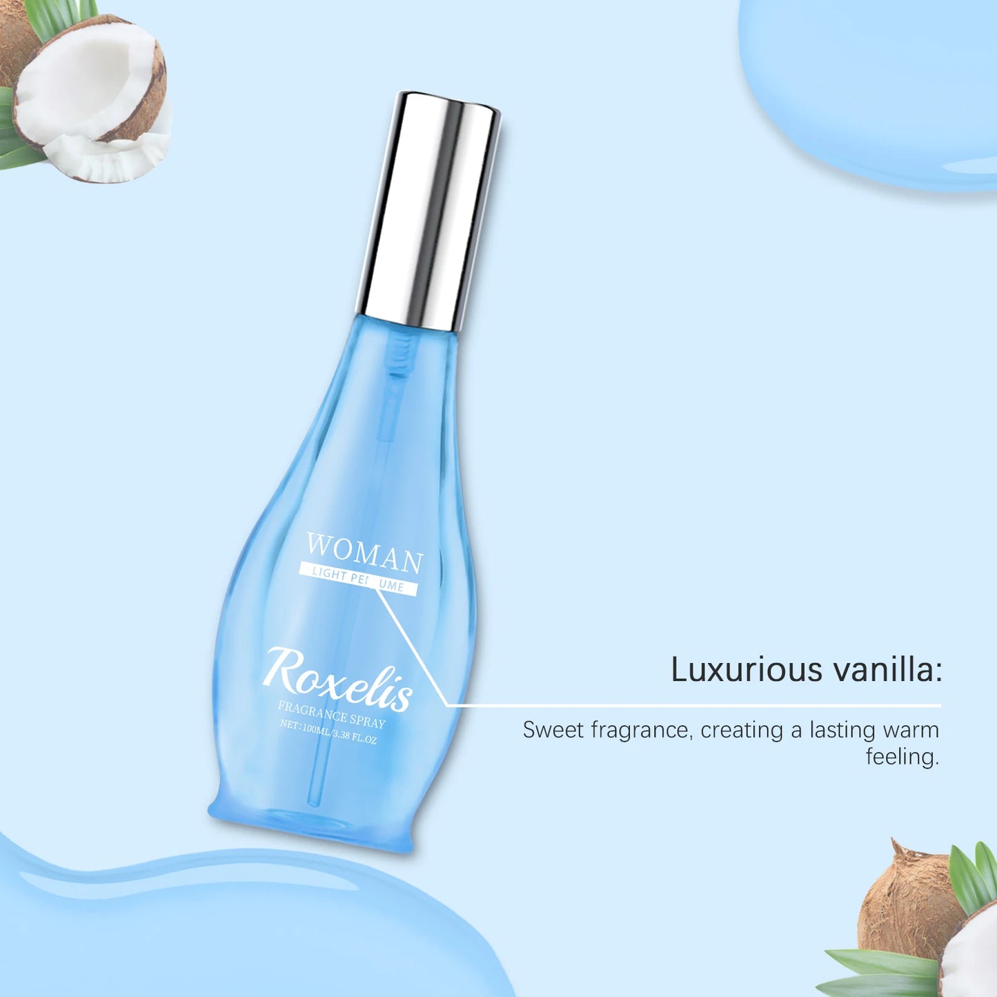 Roxelis Coconut Oriental Perfume Oriental Charm Eau De Toilette Spray Fresh Coconut Fragrance Elegant Perfume