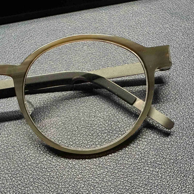 Buffalo Horn Titanium Glasses Frame Men Women Retro Round Myopia Optical Eyewear Denmark Prescription Eyeglasses Frames 1823