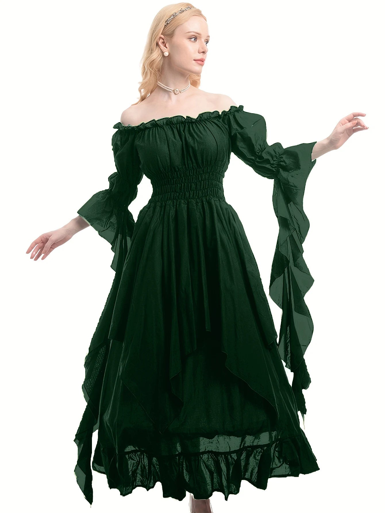 Women's Gothic Witch Dress Medieval Renaissance Costume Victorian Dress