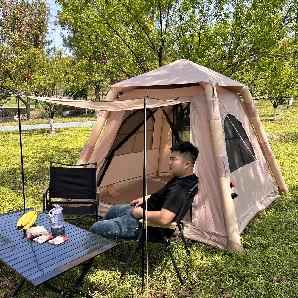 An inflatable tent, camping tent, waterproof inflatable tent, portable tent, perfect for camping, hiking and traveling