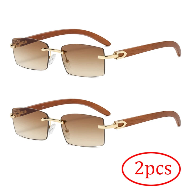 Fashionable New Frameless Sunglasses Trendy Casual Square Men And Women Beach Party Uv400 Sun Glasses