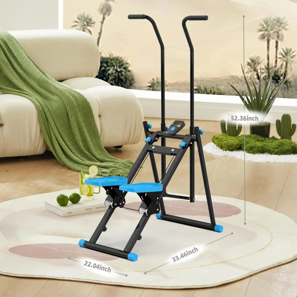 Compact Vertical Climber for Home Fitness: Foldable Stair Stepper for Total Body Cardio Workout