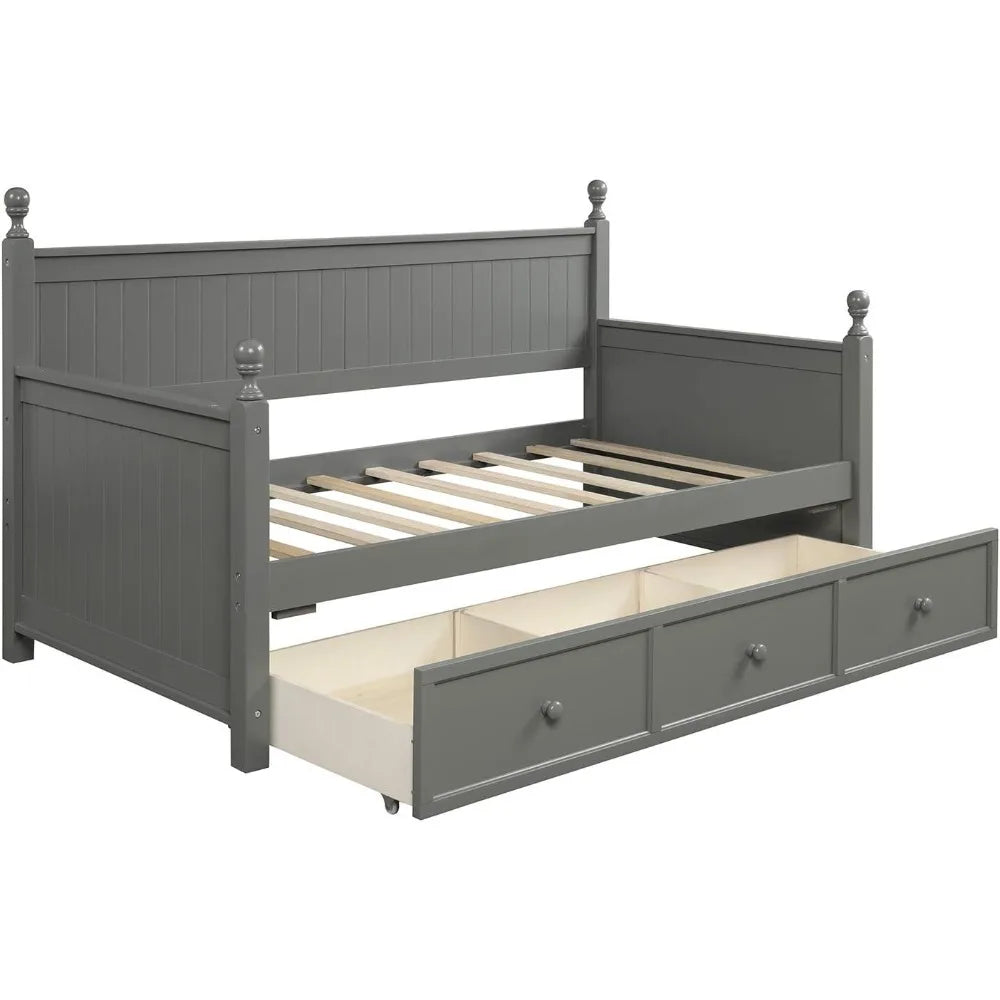 Upholstered Daybed with Drawers, Modern Twin Sofa Bed Daybed Frame for Bedroom Living Room Guest Room,