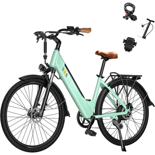HOME.V80 Electric Bike, 1000W Motor 28MPH Ebike, 48V 13Ah Removeable Battery, 26'' City Cruise Electric Bicycles up to 70 Miles