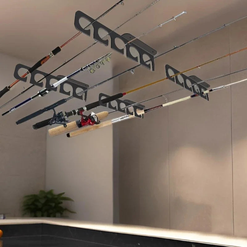 Fishing Rod Holder Wall Ceiling Fishing Rod Storage Rack Horizontal Fishing Rod Overhead Hanger Fishing Rod Holder Stand