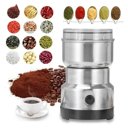 Electric Grinder Multifunctional Home Coffee Grinder Four Edged Blade Kitchen Cereal Nuts Beans Spices Grains Grinder Machine