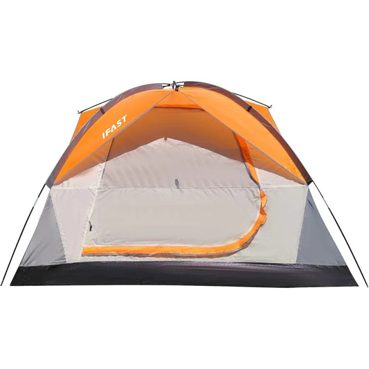 Family Camping Tents by IFAST: 2-6 Person Outdoor Double Layer Waterproof and Windproof Shelter with Rainproof Top and Large Mes