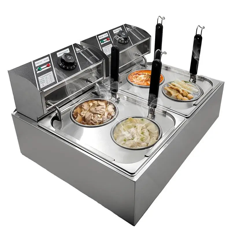 Electric Noodle Cooker 4-Basket Electric Noodle Pasta Cooker 110V US Plug Cooking Equipment with Adjustable Temperature