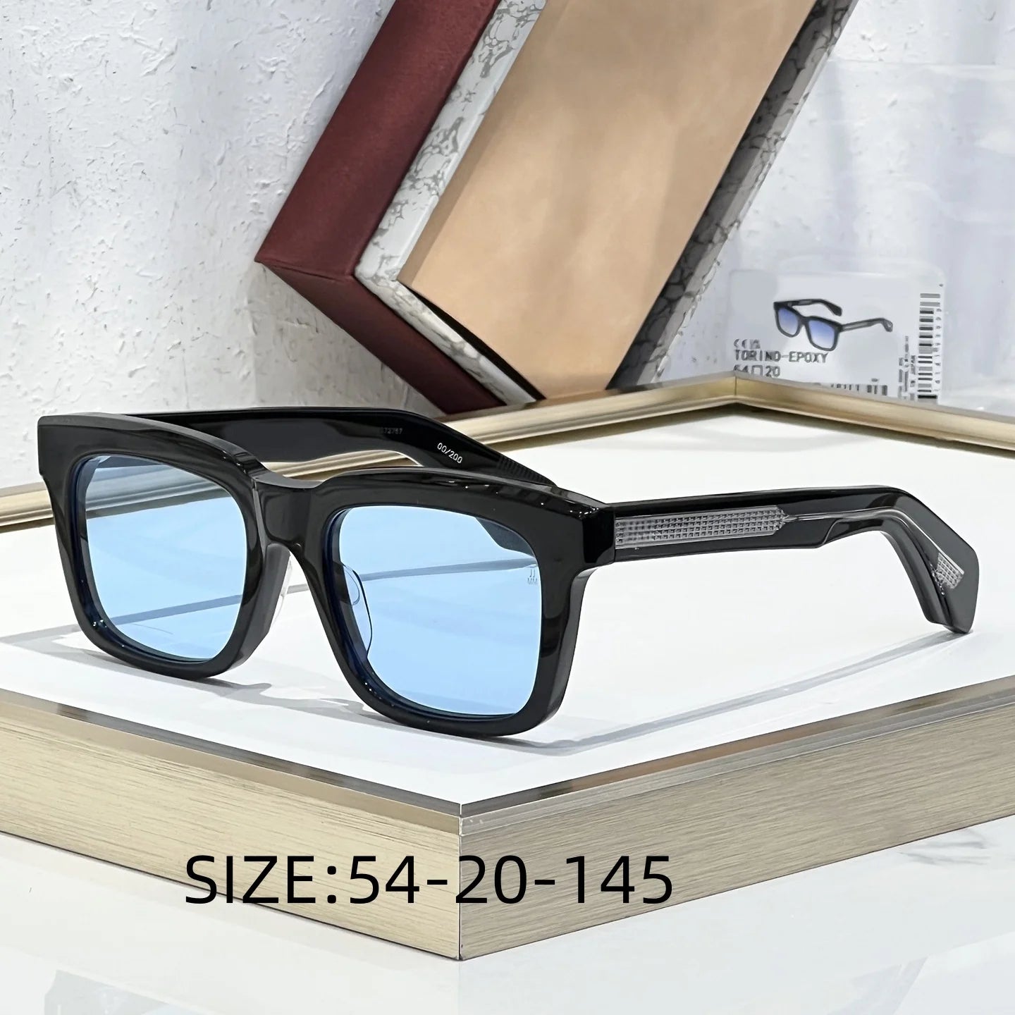 TORINO Epoxy Sunglasses 2025 New Arrival Japanese Handmade Square Frame UV400 Unisex Fashion Eyewear for Vacation
