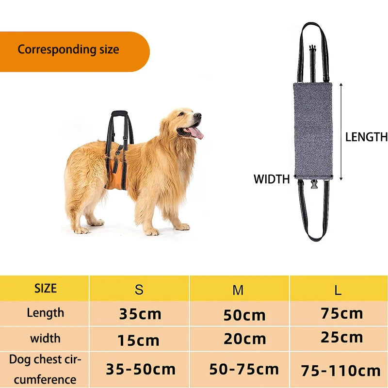 Dog Assist Belt Portable for Large Dogs Soft Padded Adjustable Pet Rear Leg Support For Older Dog Rehabilitation  Harness Leash