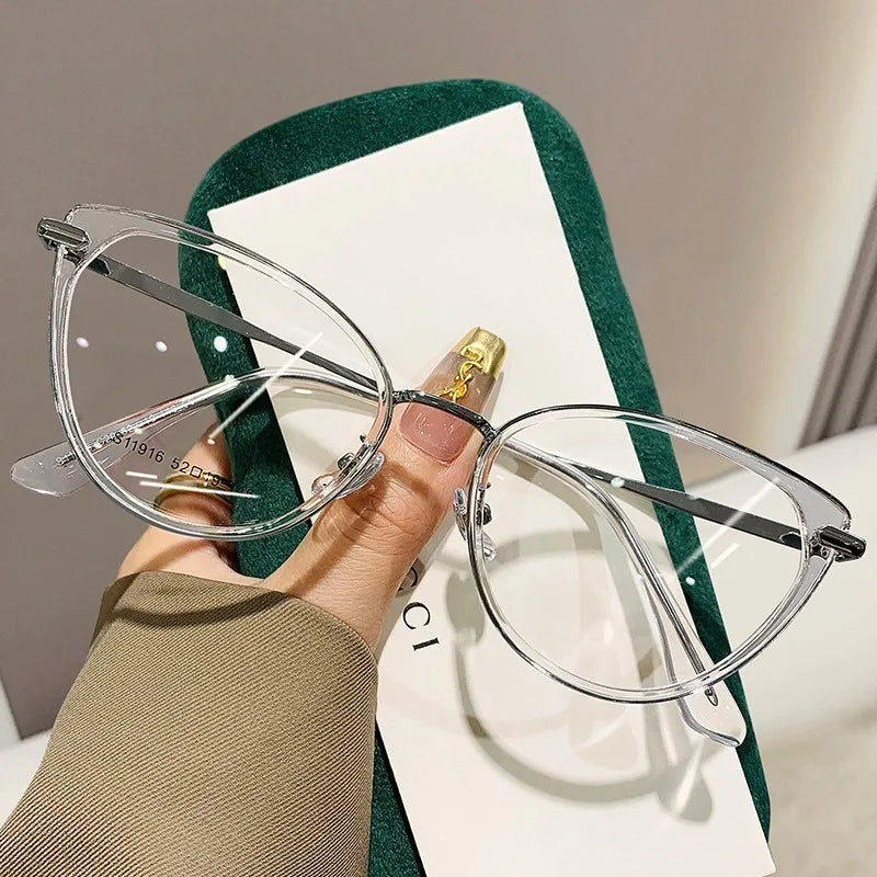2PCS Cat Eye Frame Glasses Women Anti Blue Light  Glasses Retro Optical Glasses
