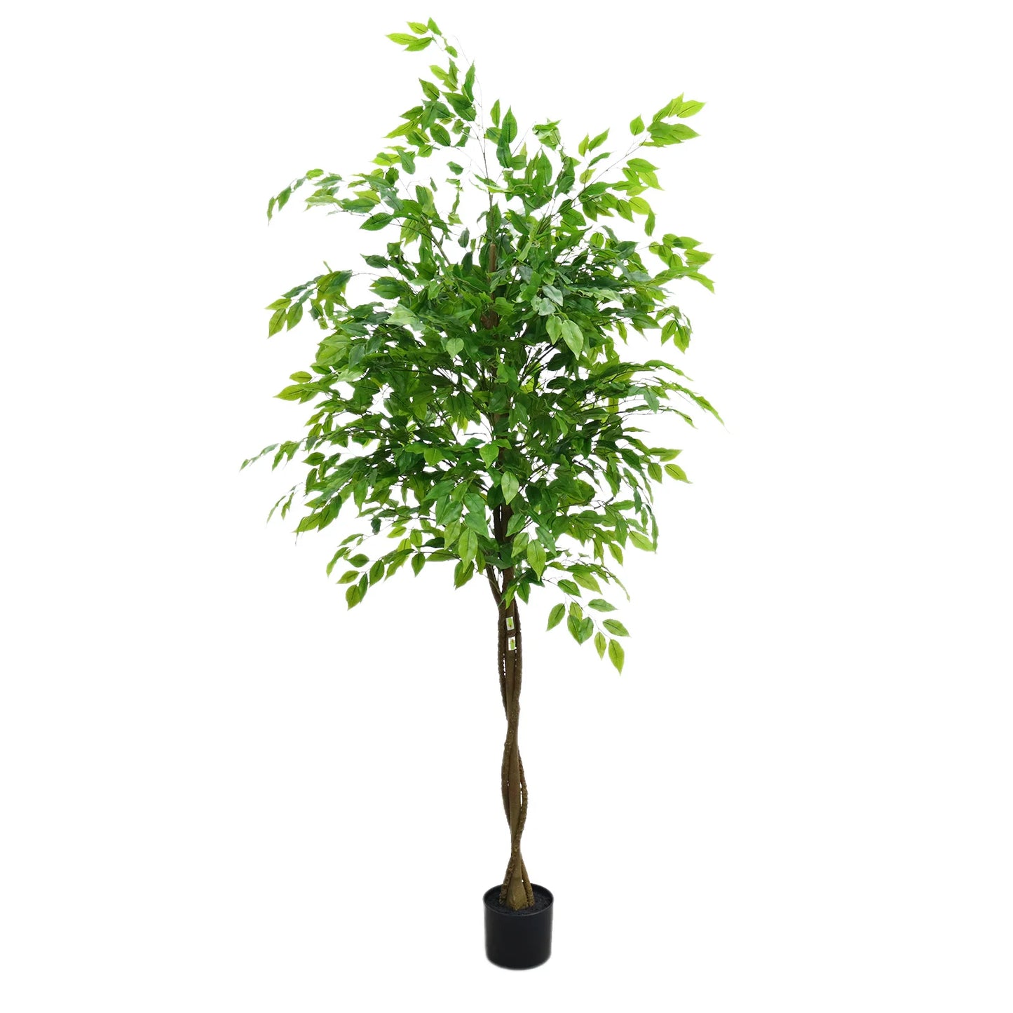 5.2'/5.9' Artificial Ficus Tree, Tall Fake Potted Ficus Tree With Planter, Realistic Texture Potted Faux Ficus Tree For Home