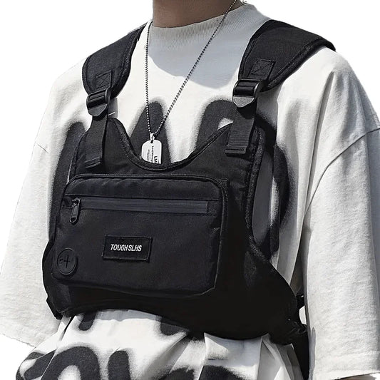 Fashion Chest Bag Tactical Waist Bag Hip-hop Street Large Capacity Sports and Leisure Tactical Vest Bag Men's Style UNISEX