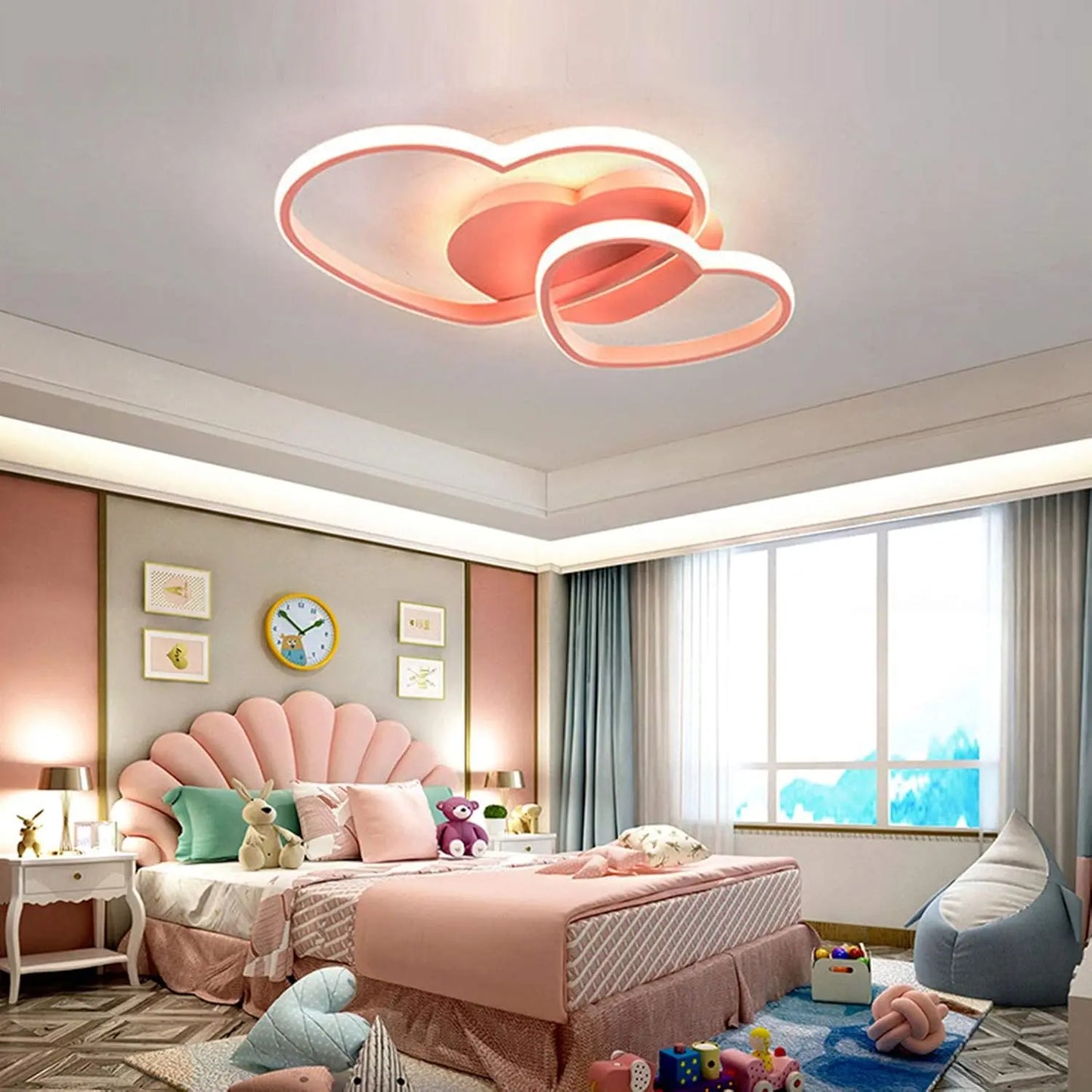 Heart Creative Dimmable LED Ceiling Light, Modern Smart Adjustable Recessed Ceiling Pendant, Remote Control, Infinitely Dimming