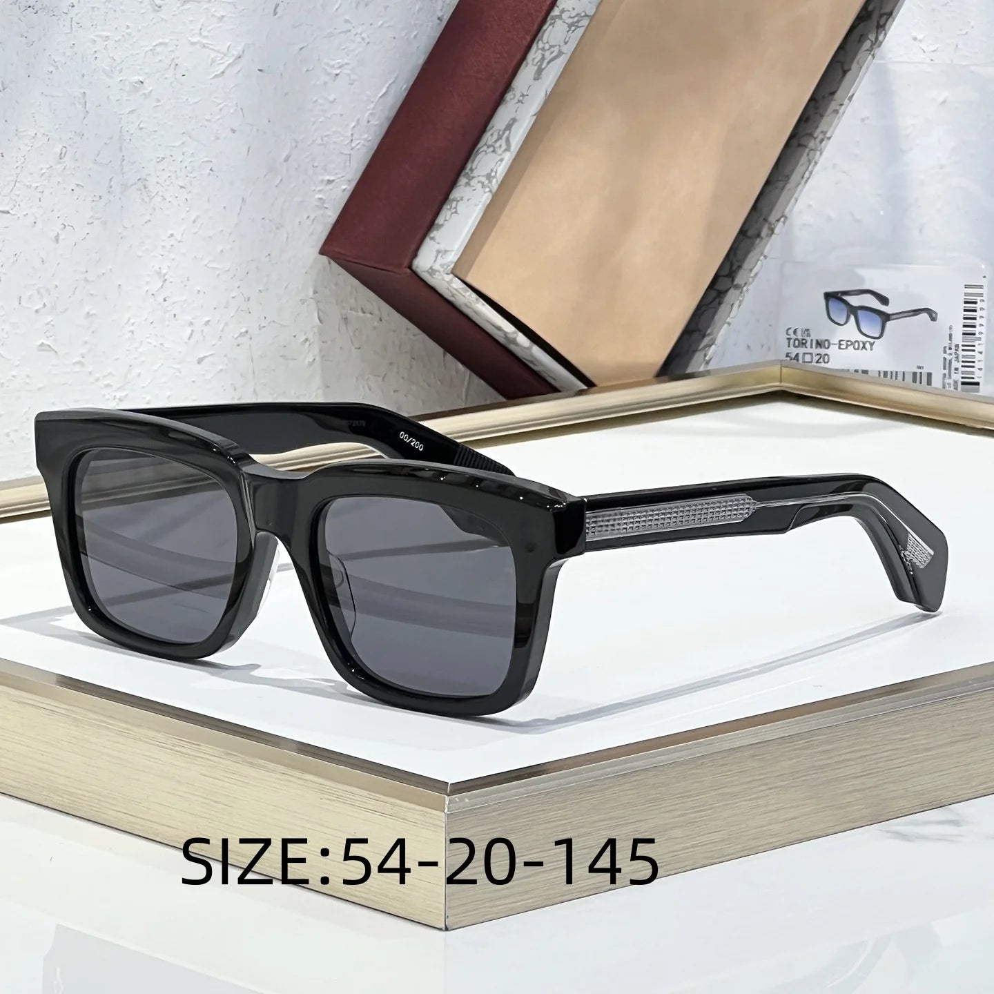 TORINO Epoxy Sunglasses 2025 New Arrival Japanese Handmade Square Frame UV400 Unisex Fashion Eyewear for Vacation