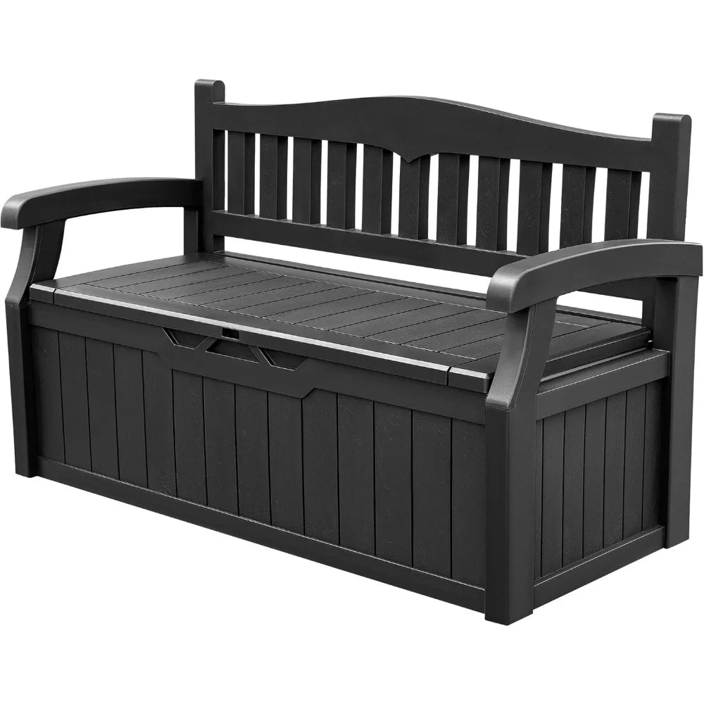 Storage Bench Deck Box Lockable for Patio Furniture,Garden Decor and Outdoor Seating for Cushions, Garden Tool and Pool Supplies