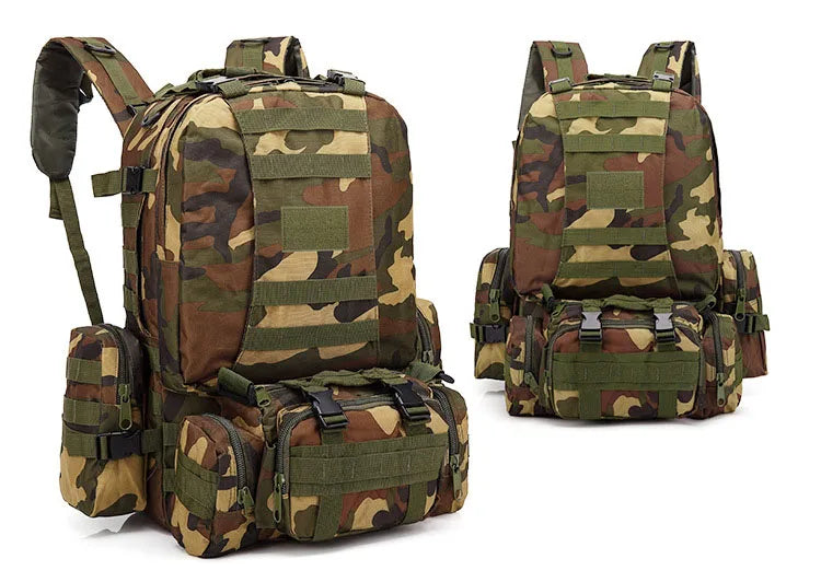 Men's Large Capacity 55L Backpack Tactical Backpack Outdoor Hiking Climbing Army Rucksacks Waterproof Camping Bags