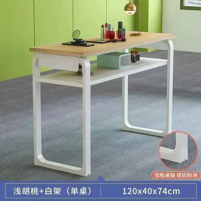 Double Minimalist Wrought Professional Iron Nail Tables Manicure Table Fashion Salon Furniture for Beauty Salon Nail Table Chair