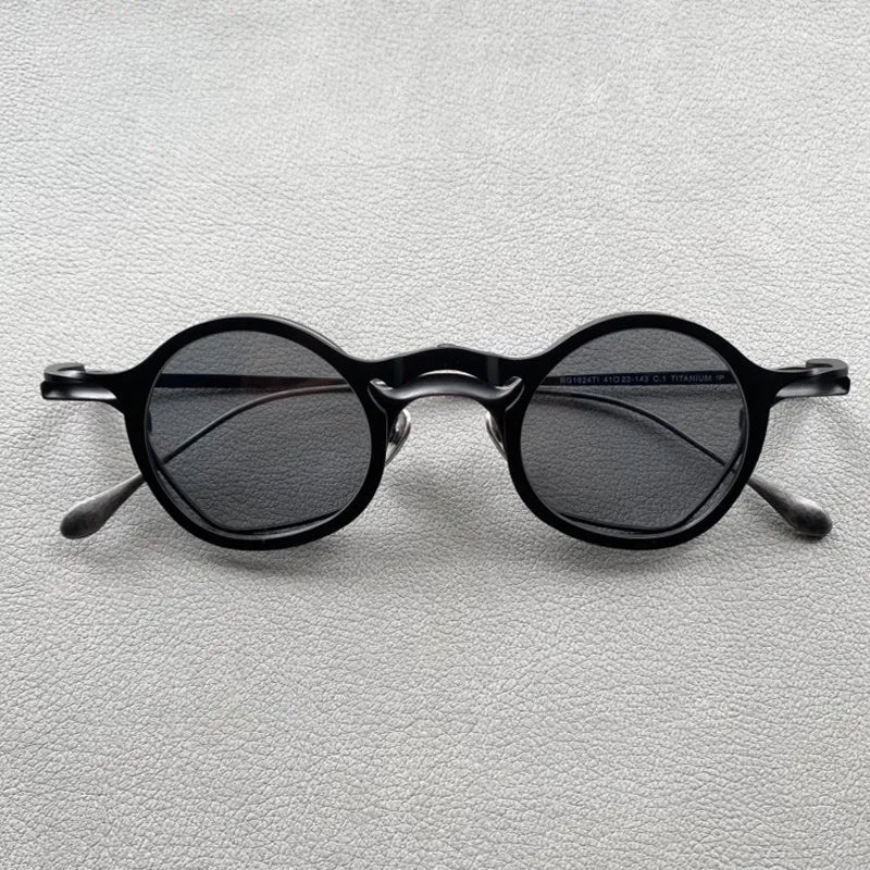 Top Quality Pure Titanium With Magnet Clip On Sunglasses Glasses For Men Women Ultra Light France Designer Round Eyewear Frame