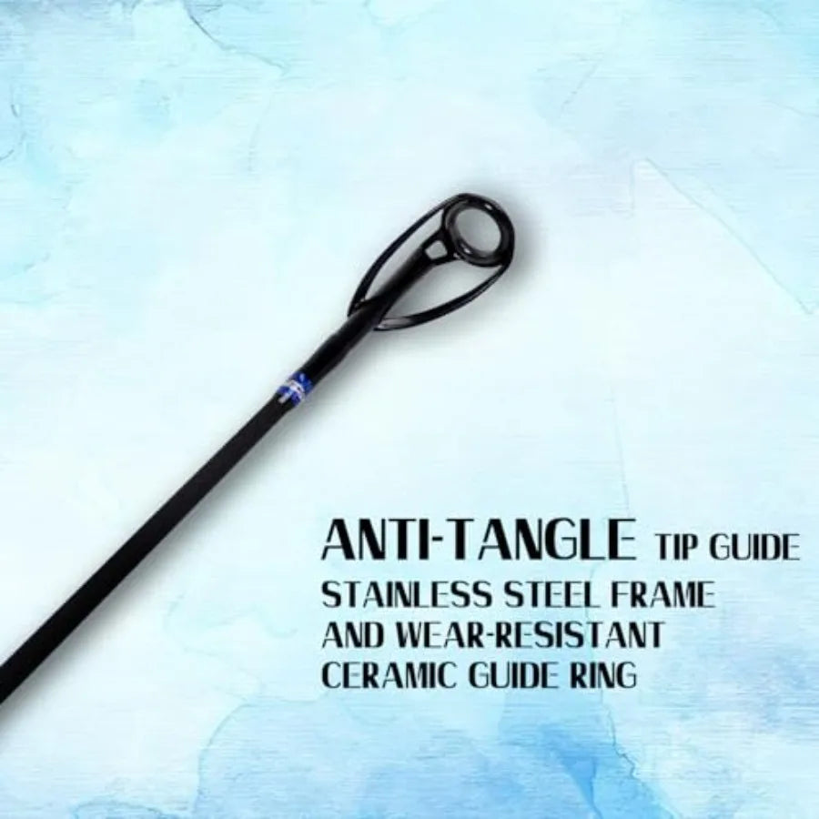 Surf Fishing Rod Carbon Surf Spinning Rod Portable Travel Saltwater Beach Blue Surf Rod with SuperPolymer Handle 8'6 10